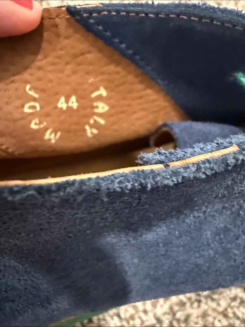 Wally Walker Chukka Boot blue suede with green laces and sole mens EU 44 /11